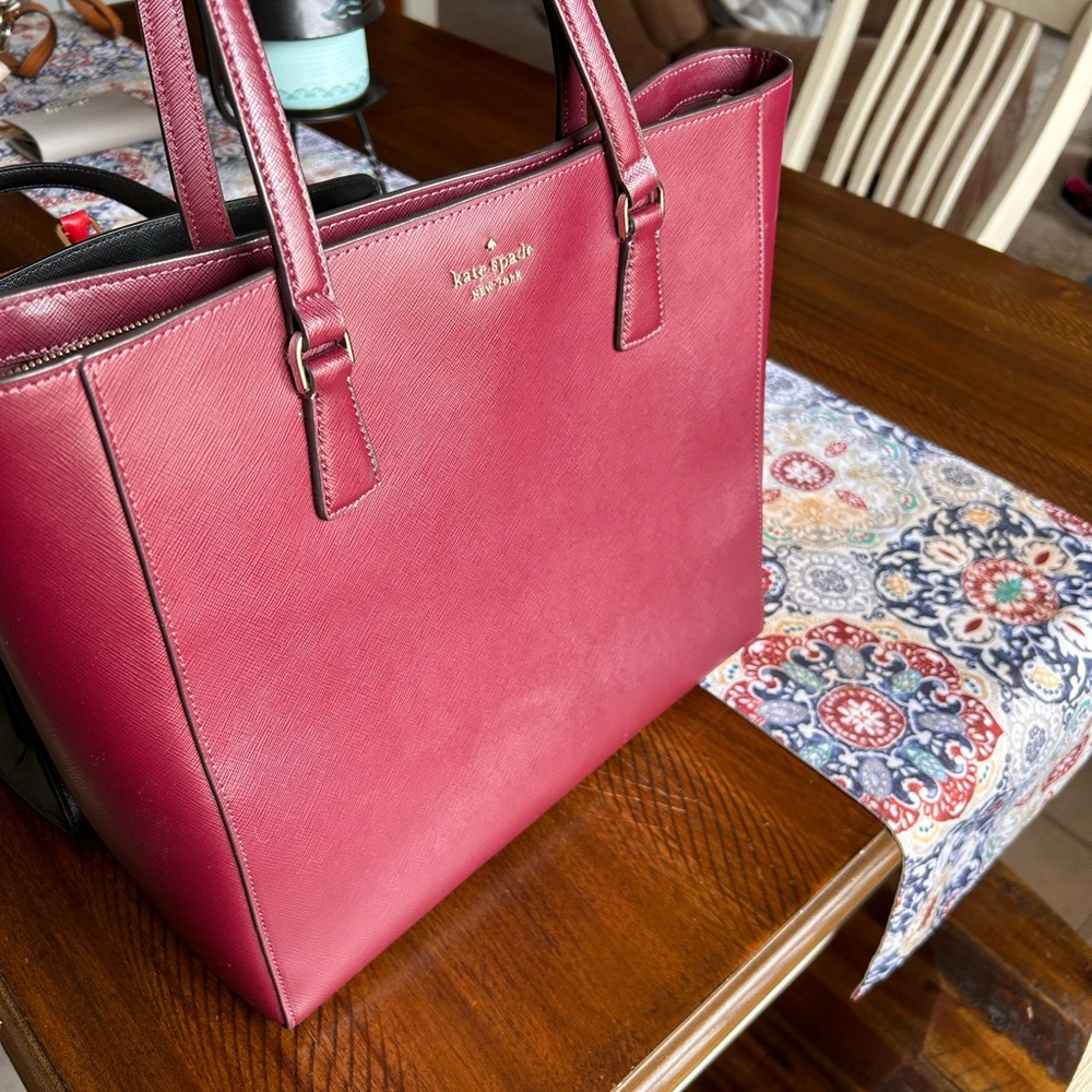 Kate Spade Wine Saffiano Leather Tote